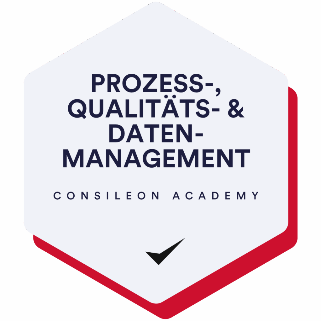 Badge Prozess- & Qualitätsmanagement – Schulungen für effiziente Unternehmensprozesse bei der Consileon Academy