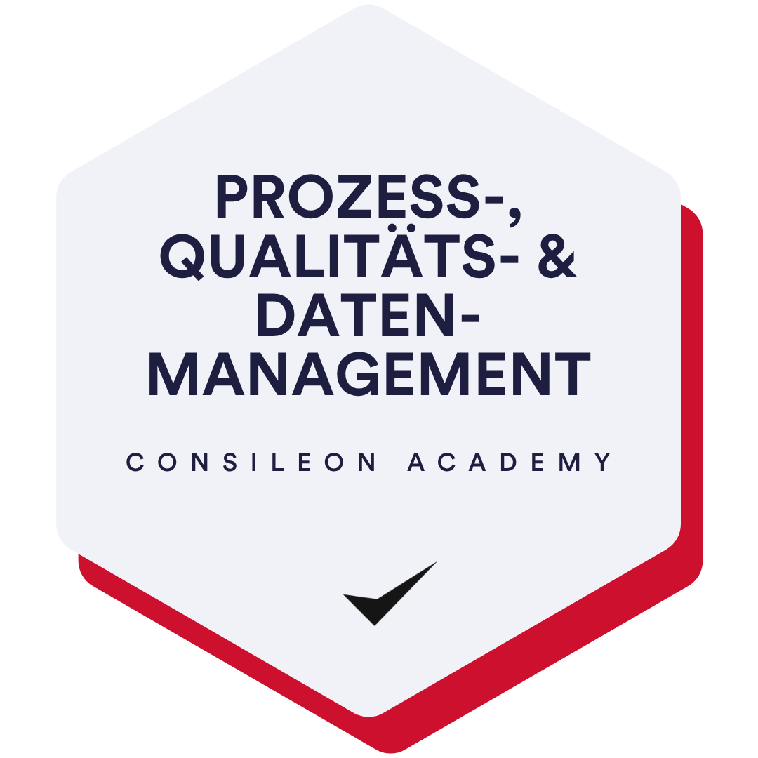 Badge Prozess- & Qualitätsmanagement – Schulungen für effiziente Unternehmensprozesse bei der Consileon Academy